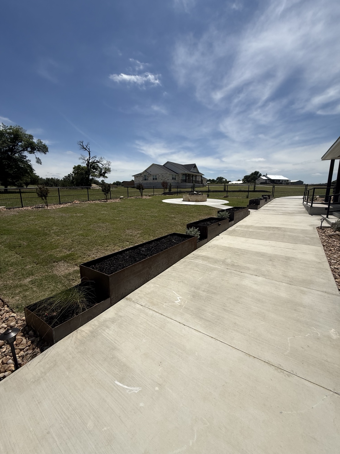 Raised steel beds and fencing