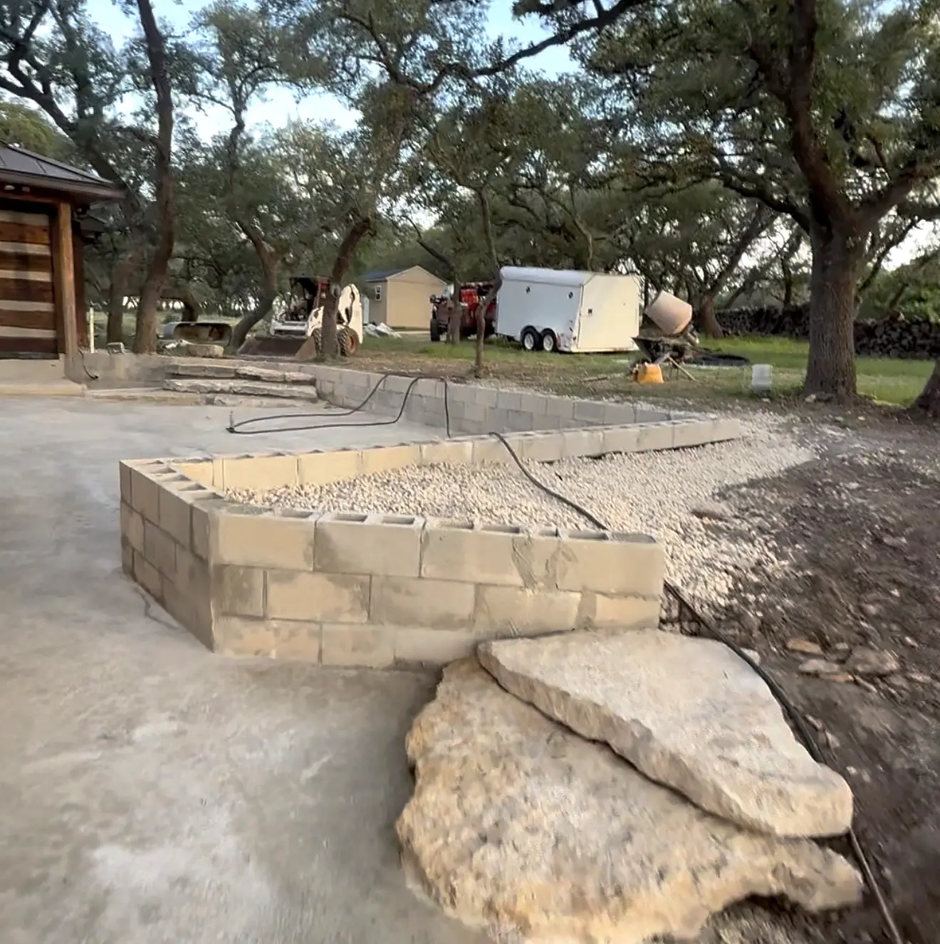 Patio and masonry base preparation